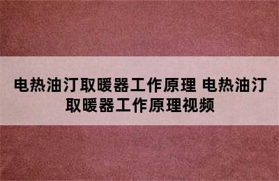 电热油汀取暖器工作原理 电热油汀取暖器工作原理视频